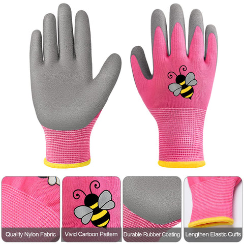 Yumoin kids gloves green: latex-coated palm for non-slip grip