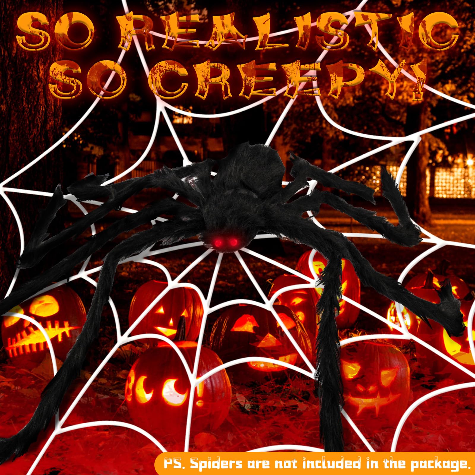 YUNAI outdoor Halloween decoration spider web adds eerie ambiance.
