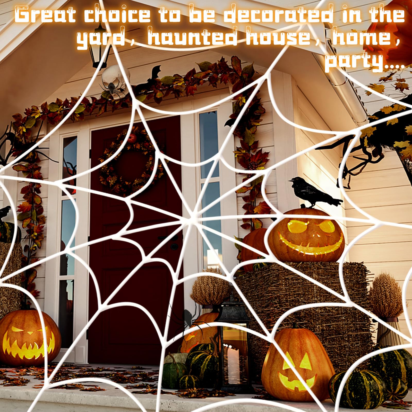 YUNAI reusable spider web durable decor for multiple uses.