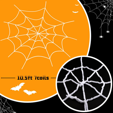 YUNAI spider web 7 coils white for versatile Halloween backdrops.