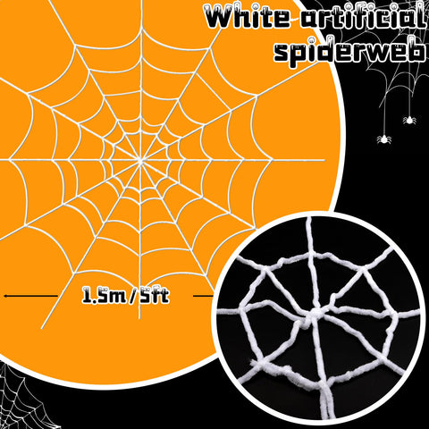 YUNAI Spider Webs hanging wall decor adds eerie texture for windows and doors.