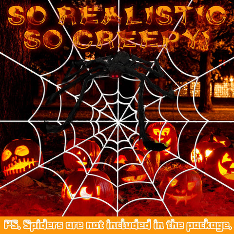 YUNAI Spider Webs decor delivers versatile spooky ambiance for any Halloween setup.