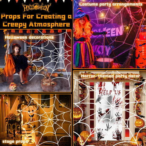 YUNAI spider webs wall decor Halloween for windows and walls.
