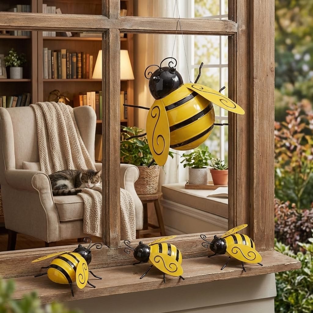 Yungeln Bumble Bee wall art indoor decor for living rooms or offices.