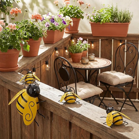 Yungeln Bumble Bee wall art medium adds color to shed walls.