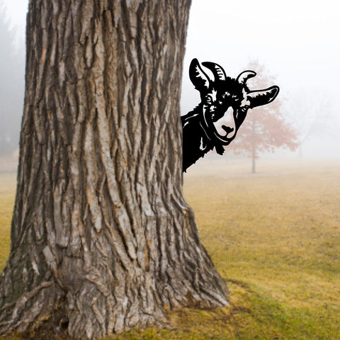 Yungeln outdoor metal garden goat sculpture withstands weather