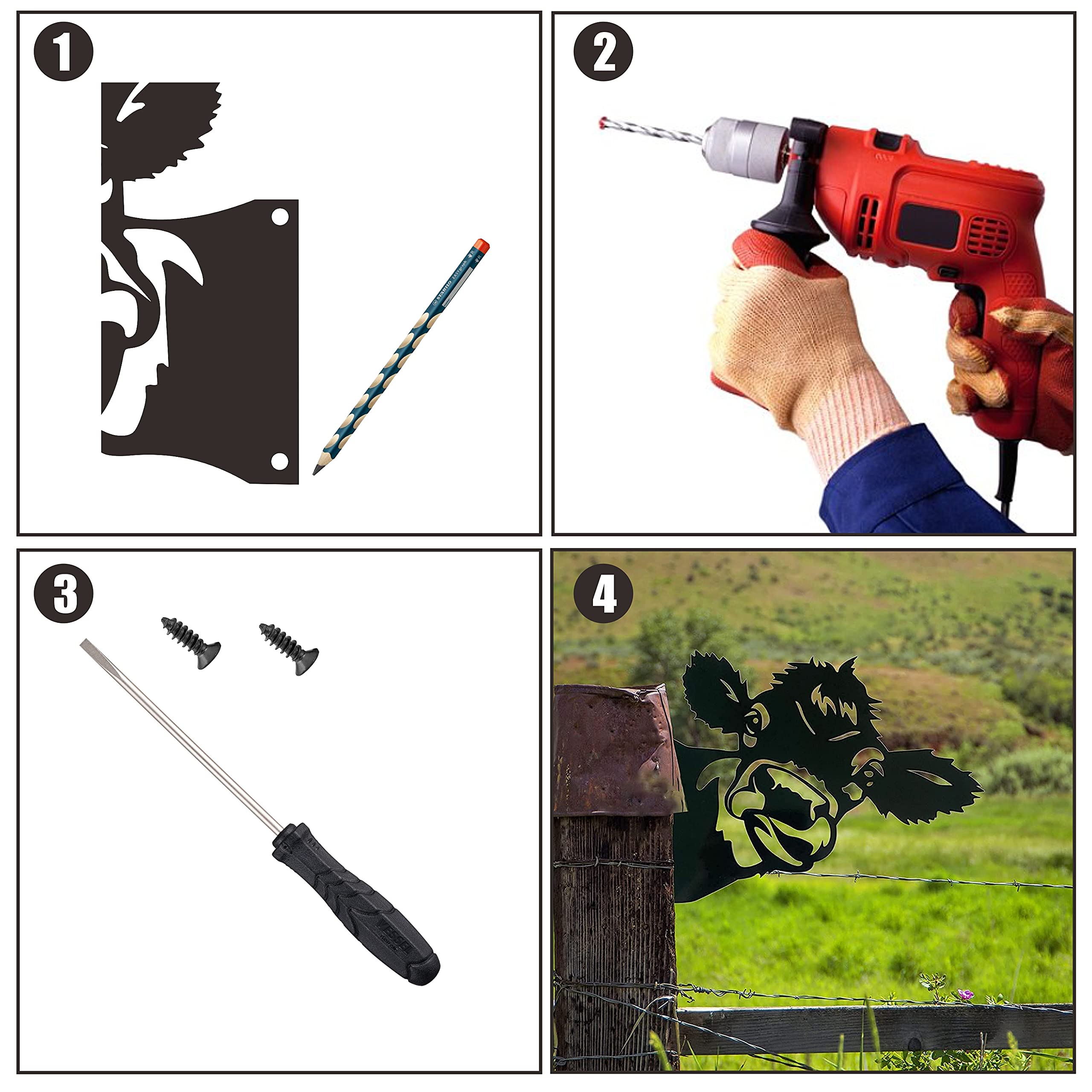Easy-to-install ground stake for quick setup.