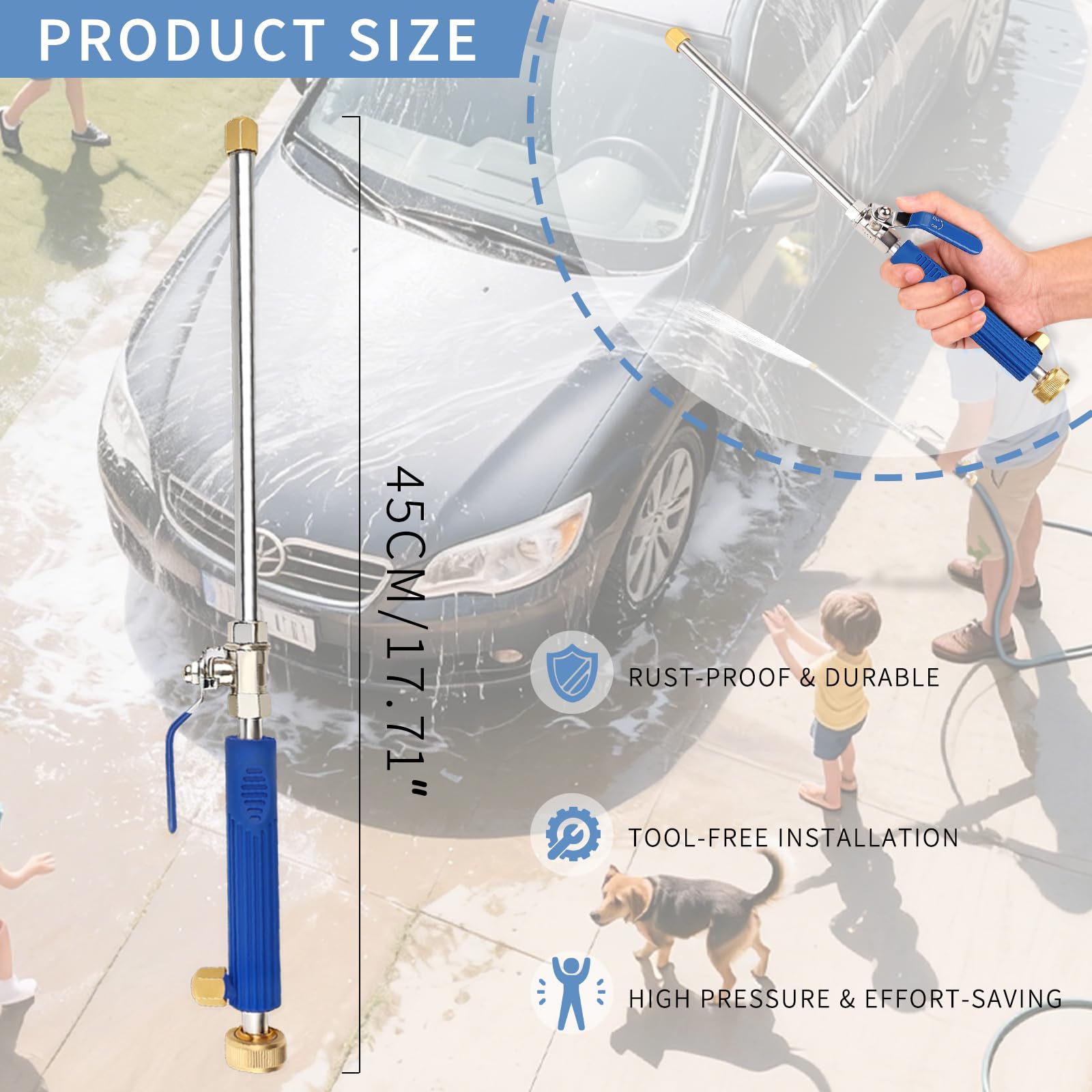 YunGuoGuo two spray tips enable jet and fan patterns for versatile tasks.