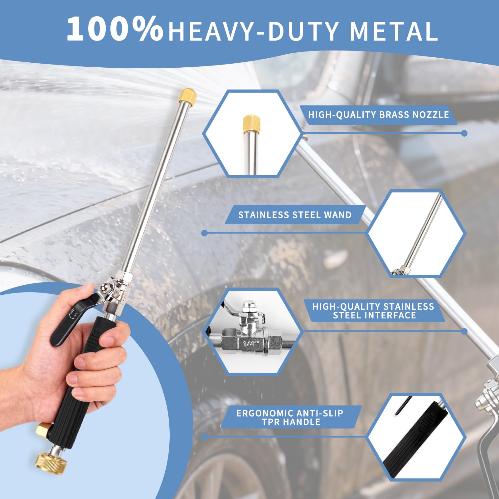 YunGuoGuo wand with patio spray tip for broad surface coverage.