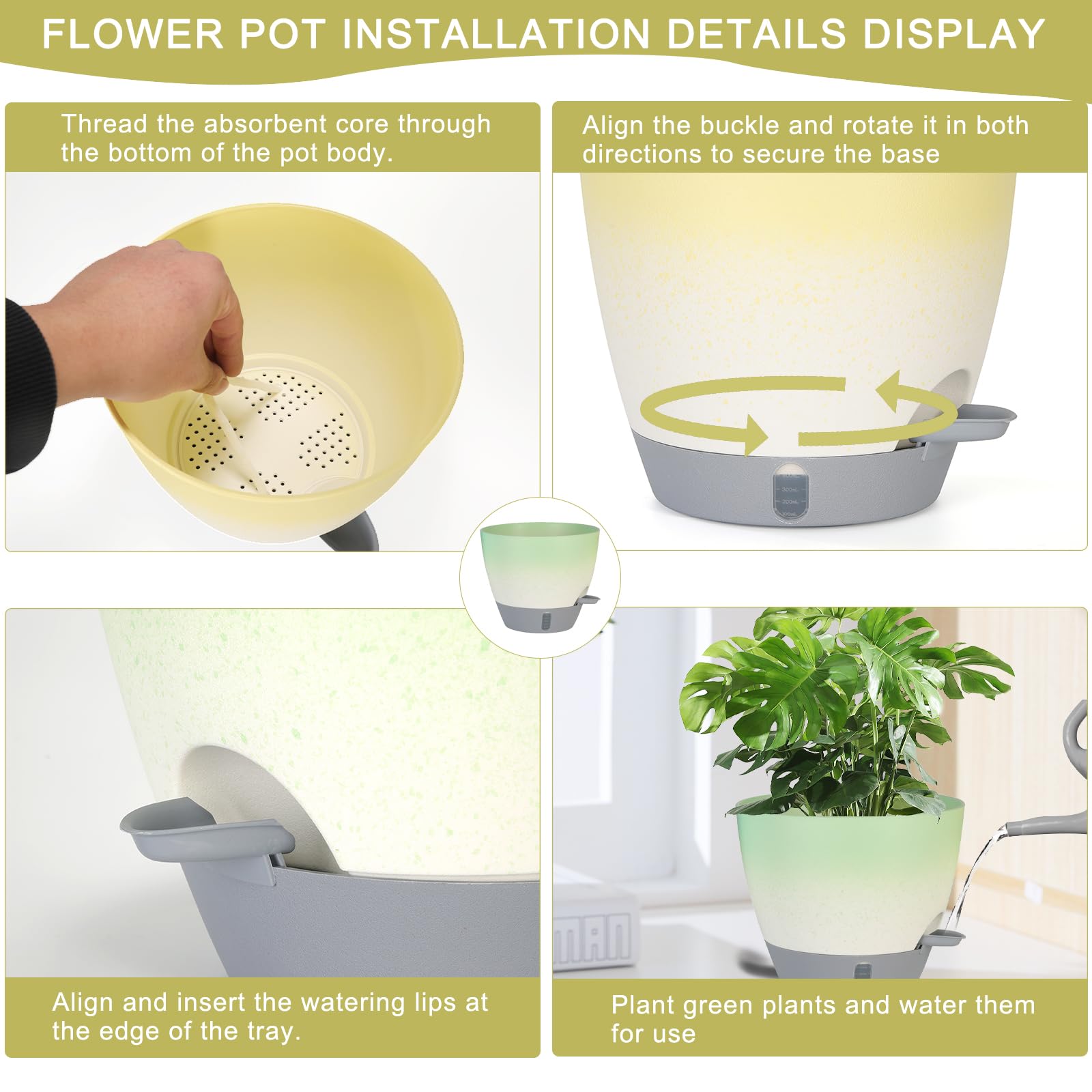 YUNLINGAA 8-inch planter compact for balcony spaces