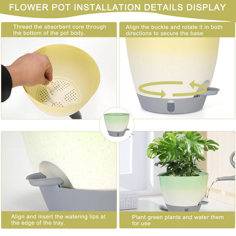 YUNLINGAA 8-inch planter compact for balcony spaces