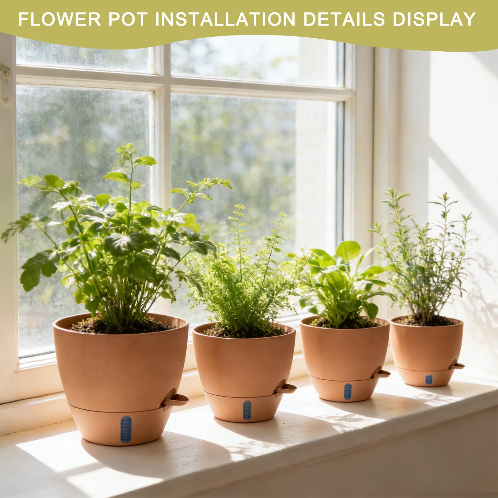 YUNLINGAA durable plastic planter designed for indoor and outdoor use.