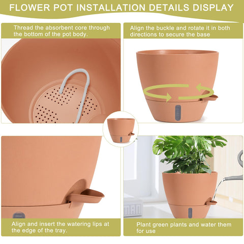 YUNLINGAA self-watering pot 8-inch compact space solution.