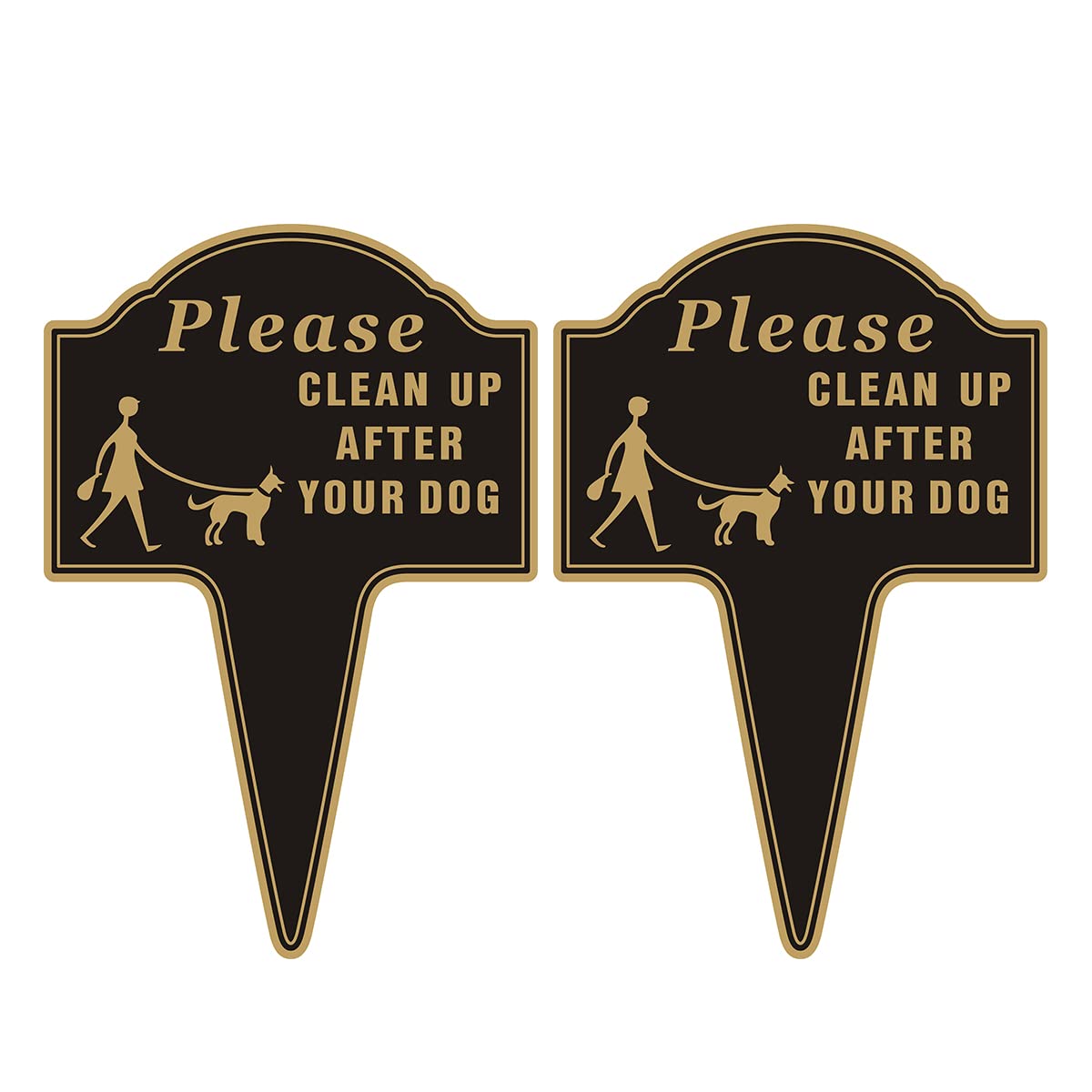 Yuntarda clean-up-after-dog sign front view, high-visibility lawn signage.