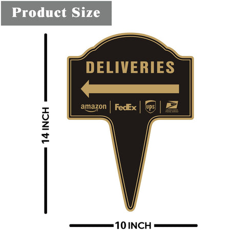 Yuntarda 14x10 sign on lawn shows clear directions for Amazon, FedEx, and USPS.