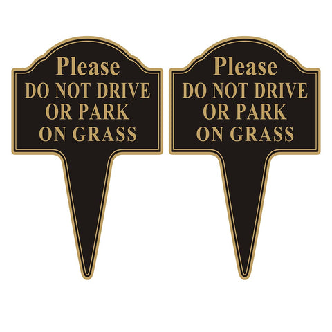 Yuntarda do-not-drive-or-park-on-grass sign 10x14, highly visible to deter vehicles.