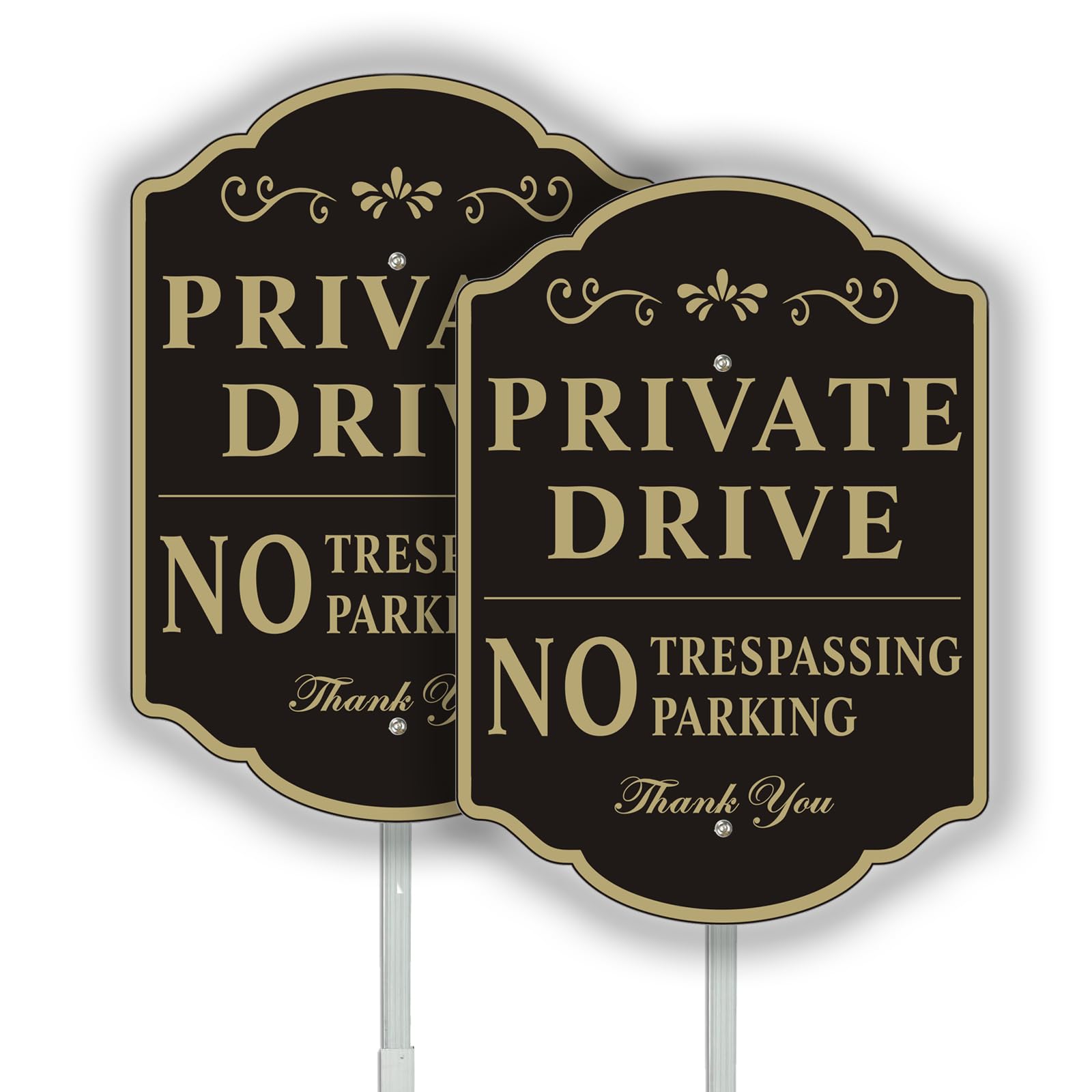 Yuntarda private drive sign in yard setup for easy visibility