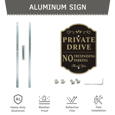 Yuntarda private drive sign in outdoor daytime setting with clear messaging