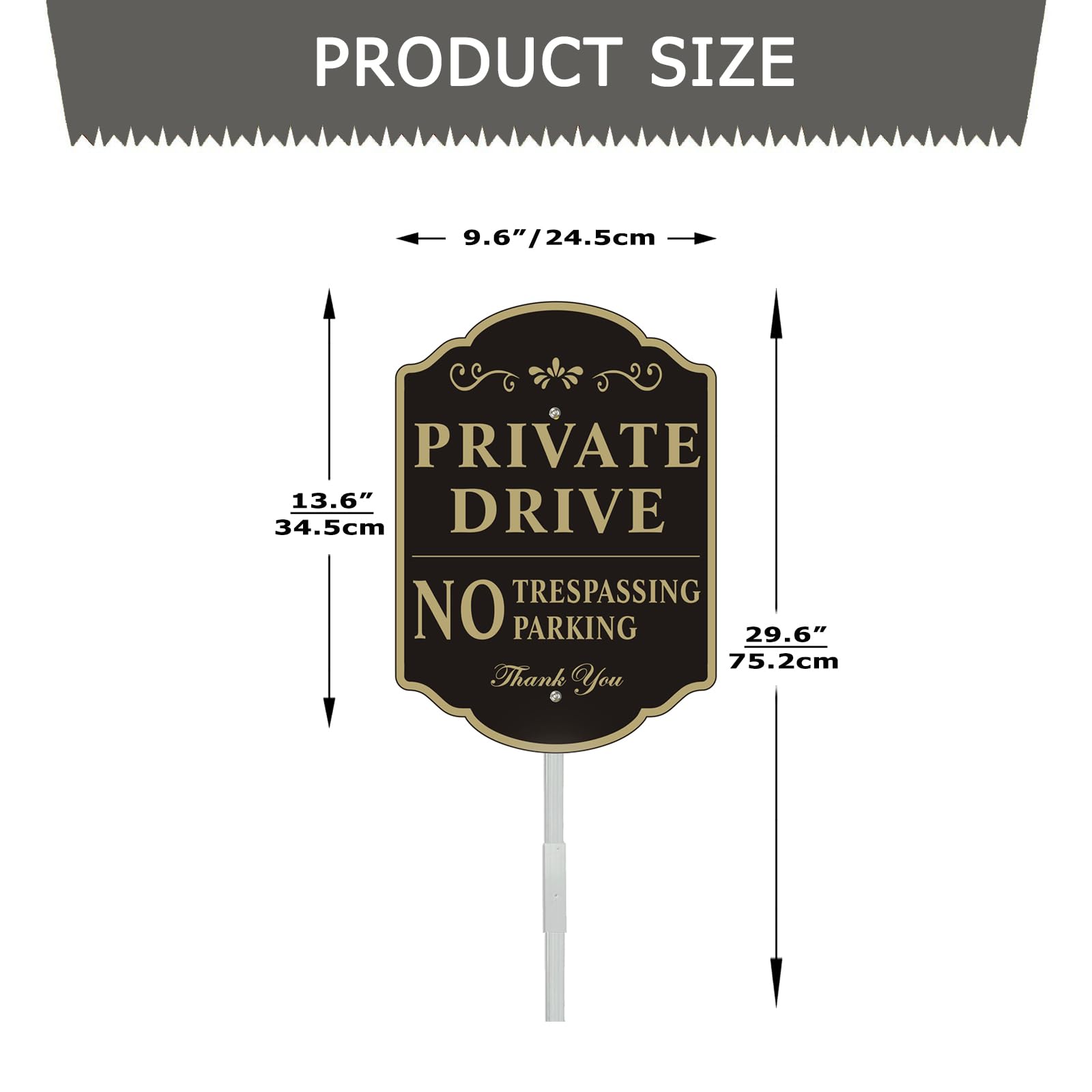 Yuntarda private drive sign two-pack with screws included for quick setup