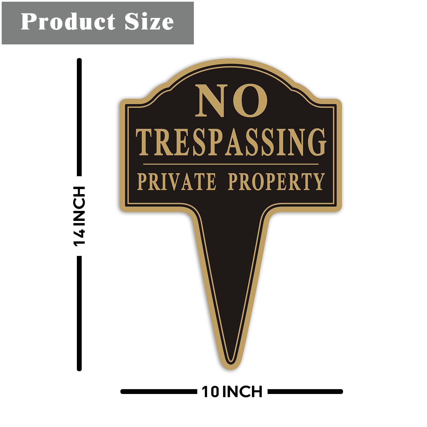 Yuntarda private property sign with integrated stake for quick ground placement.