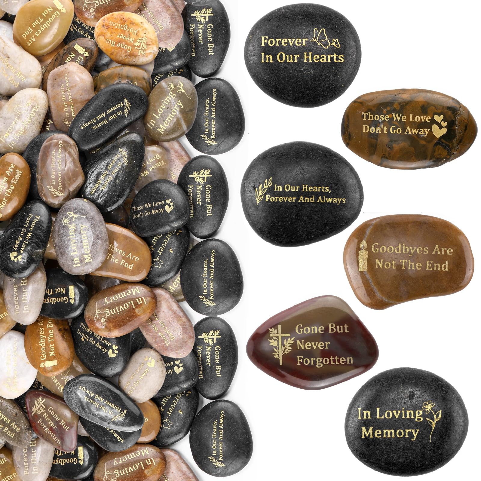 Yuntau memorial stone 1.97-inch deep color — durable keepsake for remembrance ceremonies.