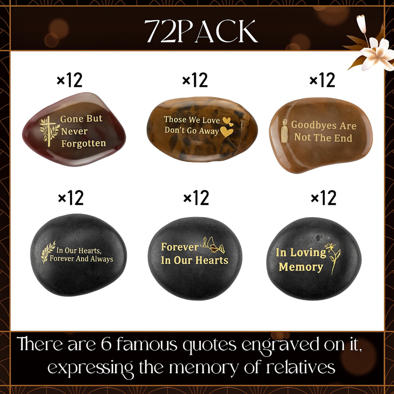 Yuntau memorial stone 72-piece set, perfect for guest keepsakes