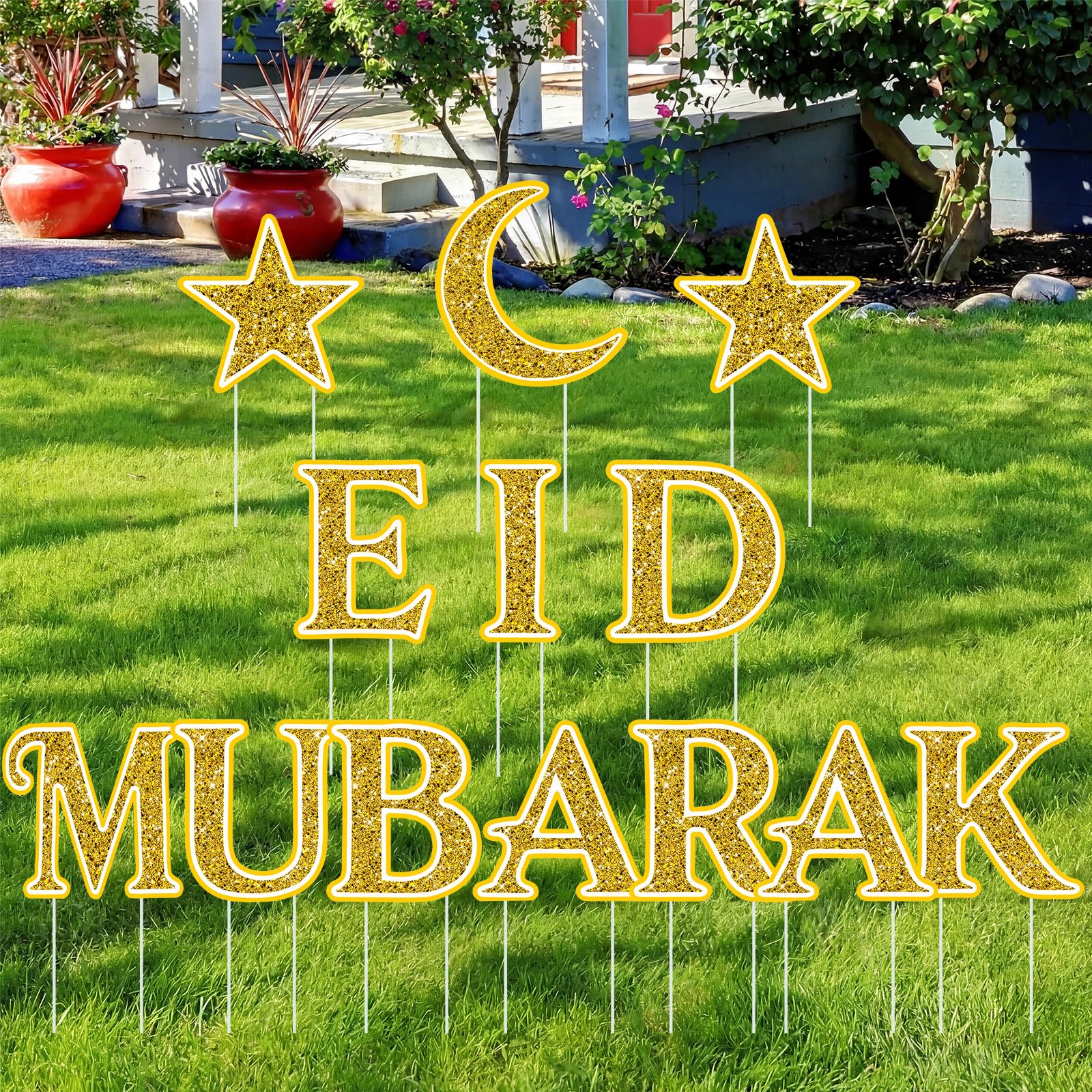 Yuntau Ramadan yard signs with letters for customizable outdoor messages.