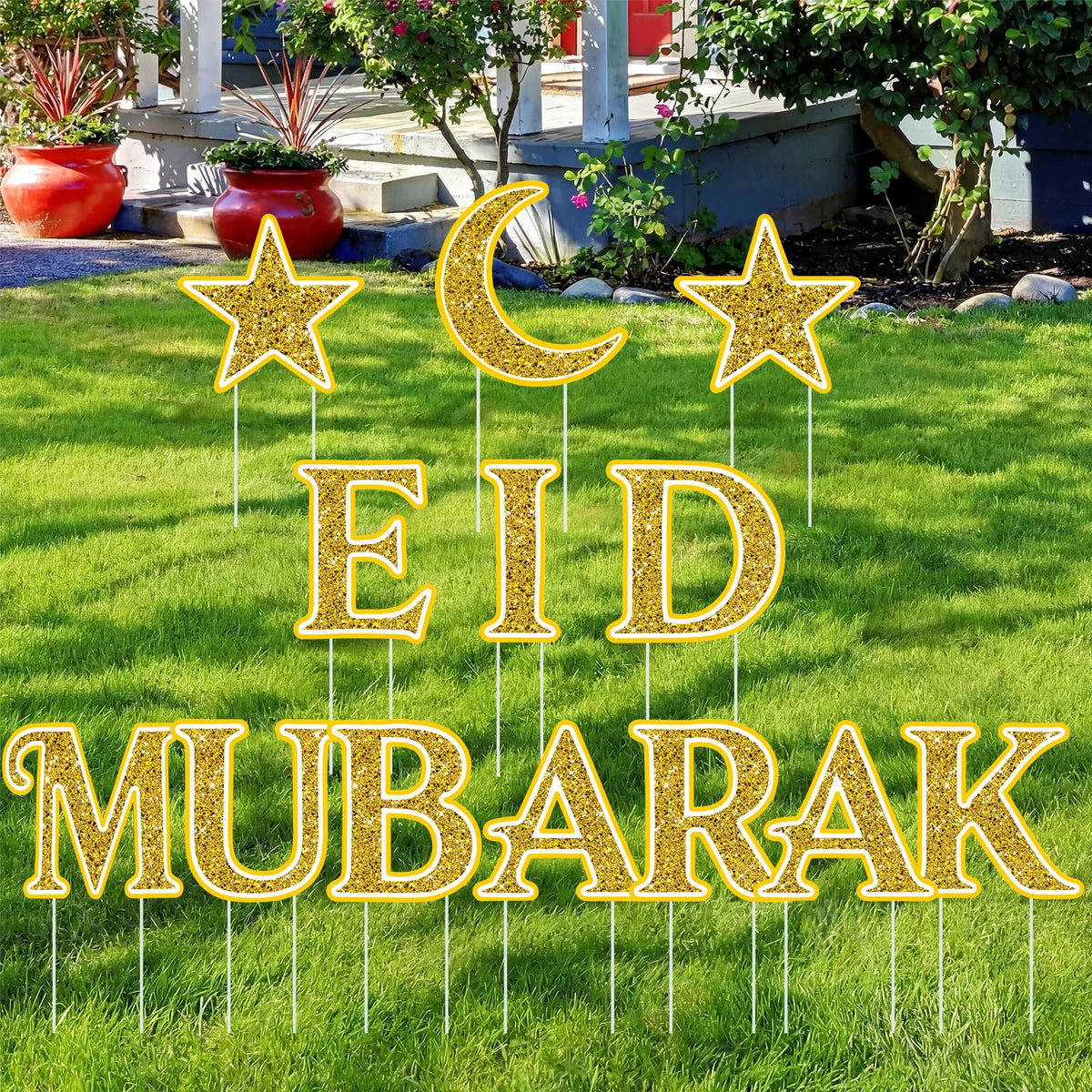 Yuntau Ramadan yard signs with letters for customizable outdoor messages.