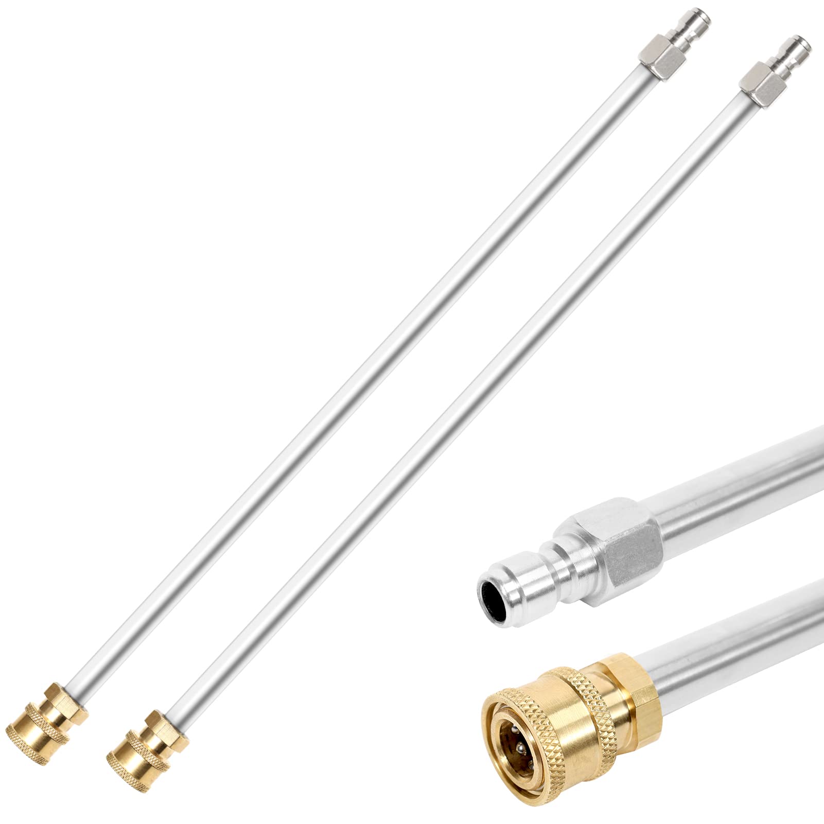 YUNVI 80-inch stainless extension wand offers extended reach for high or distant surfaces.