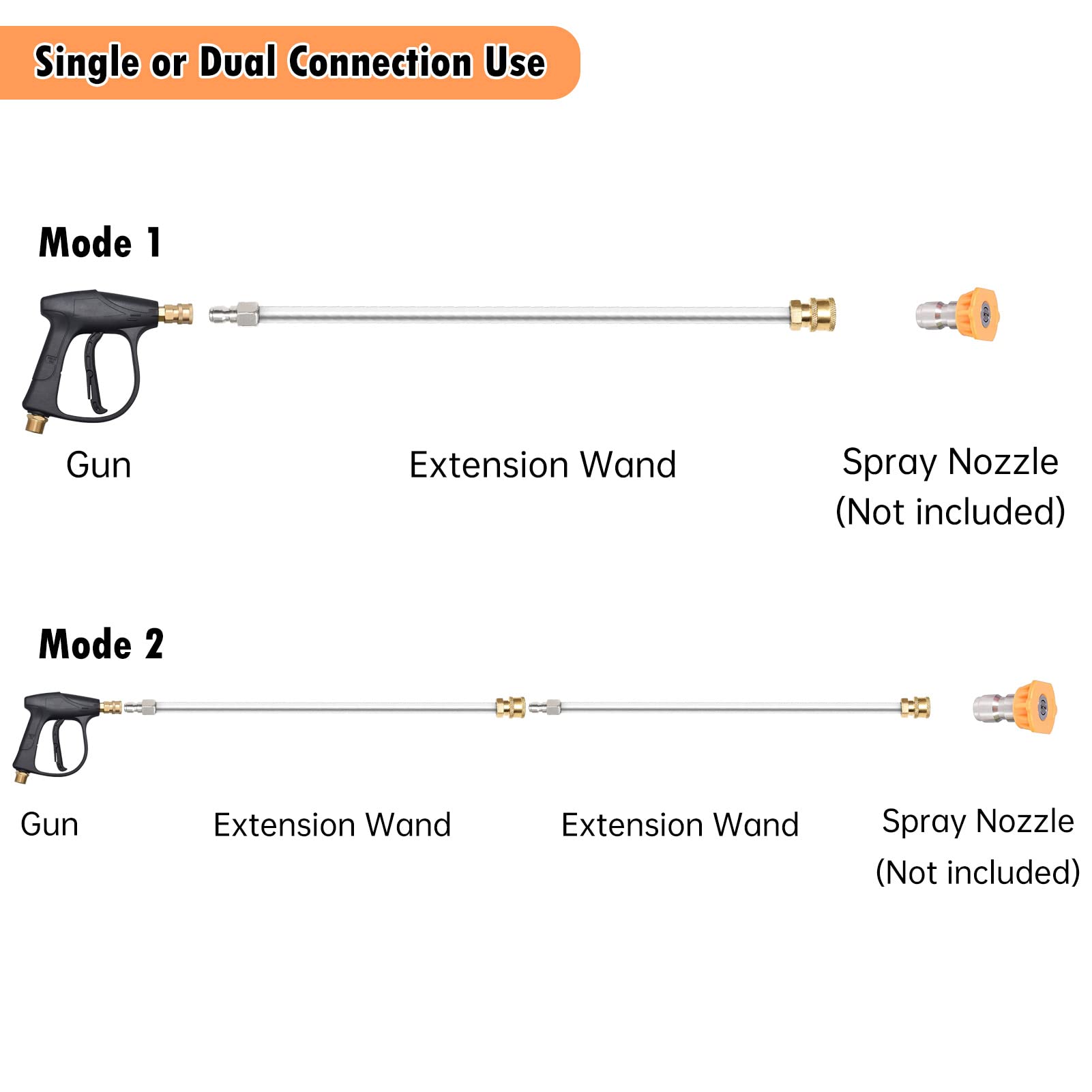 YUNVI wand with brass fittings minimizes leaks and corrosion during tough tasks.