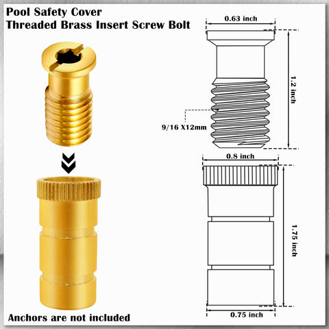 YUNVI brass-threaded insert screws ready for quick anchor replacement.