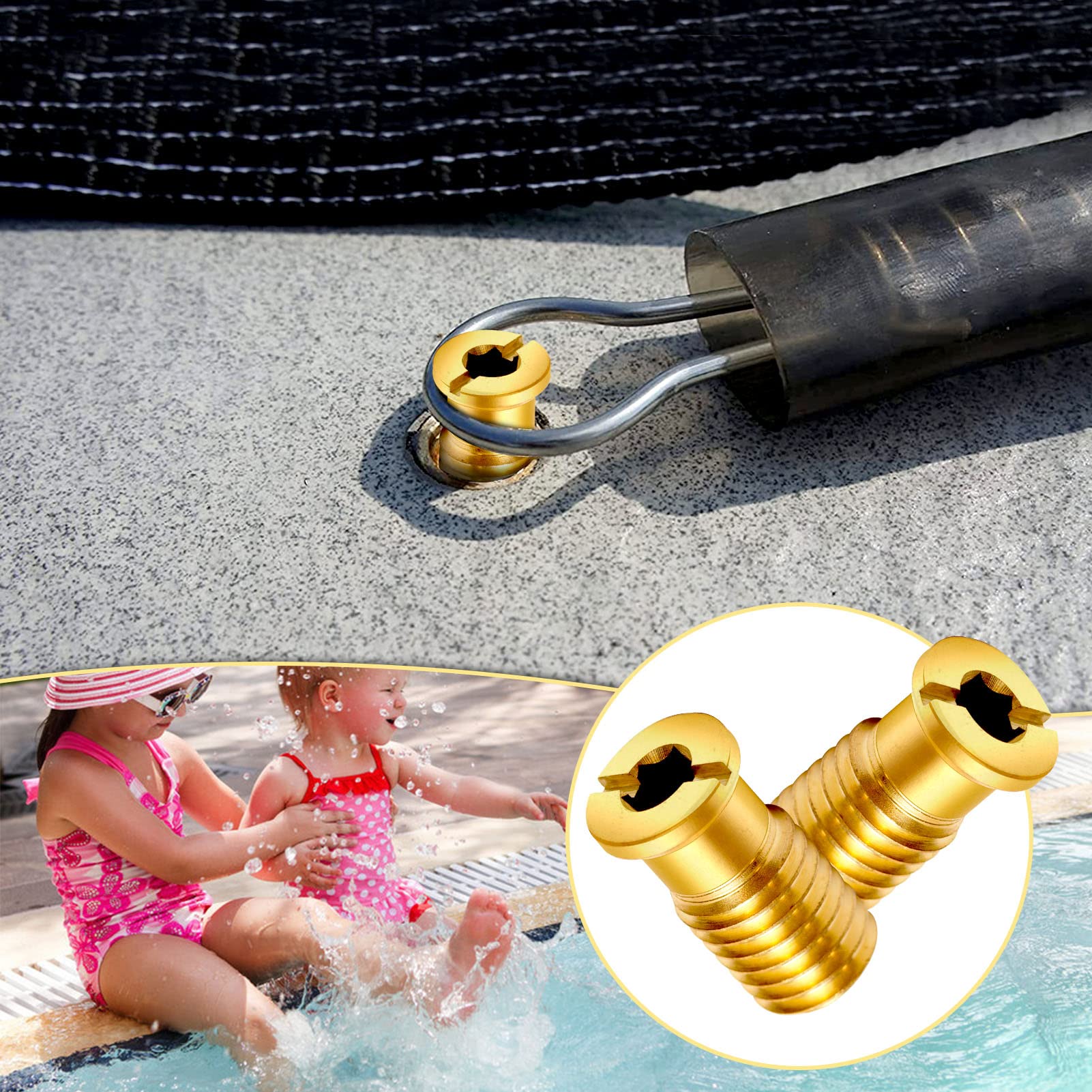 YUNVI corrosion-resistant brass screws designed for long-lasting pool hardware.