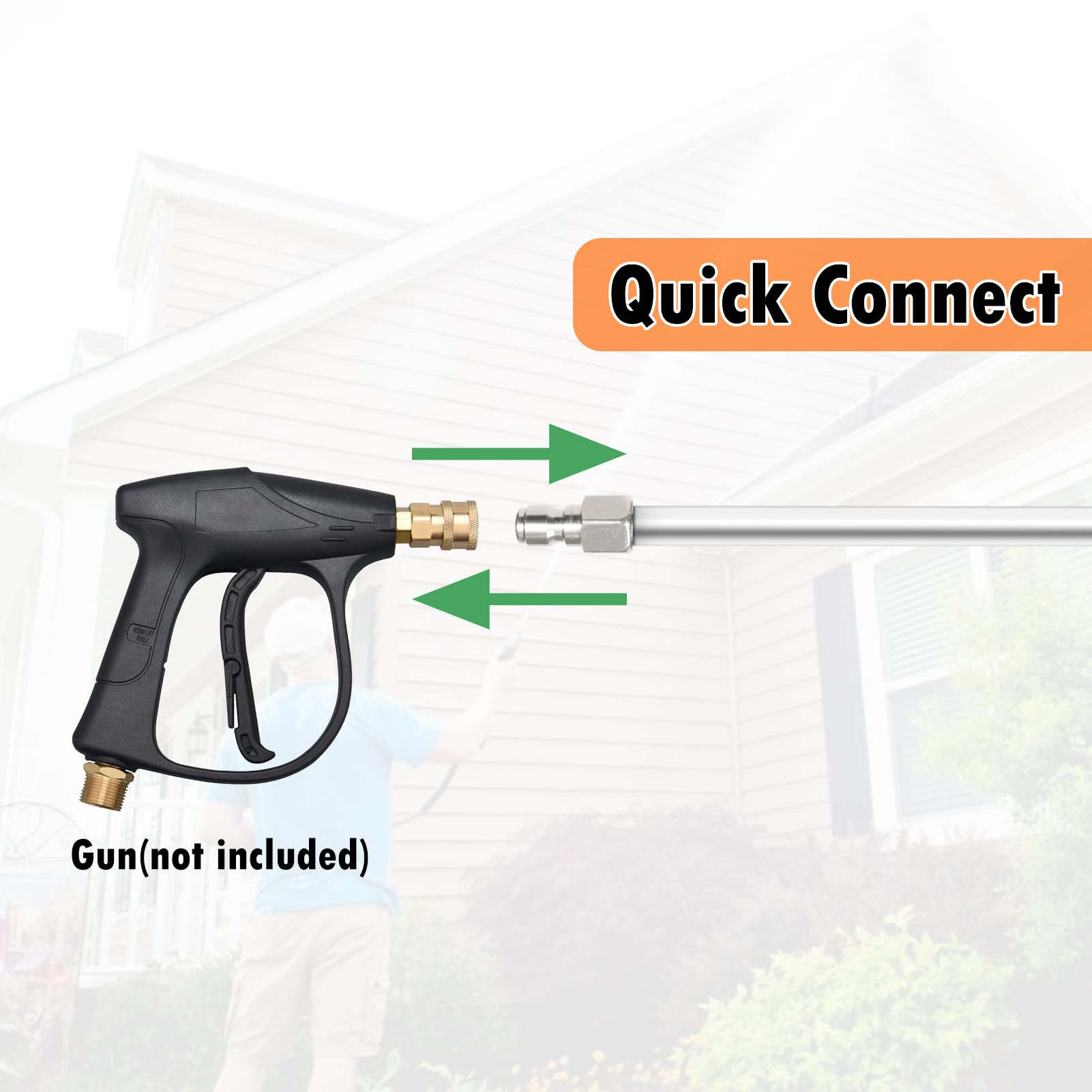YUNVI 1/4-inch quick-connect wand compatible with many nozzles and washers.