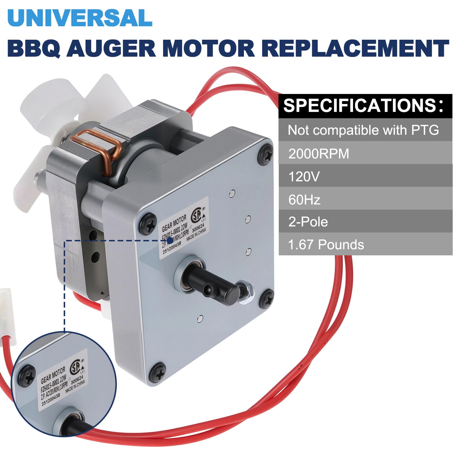 Yunziling 2.0 RPM auger motor compatibility chart demonstrates broad grill support.