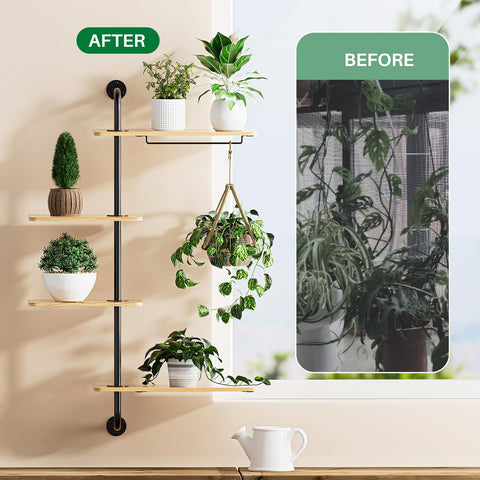 YUOROS kitchen window decor display with fresh greenery and bright light