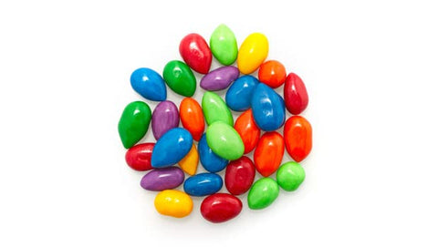Serving display of Yupik Kimmie Sunbursts with vibrant coating.