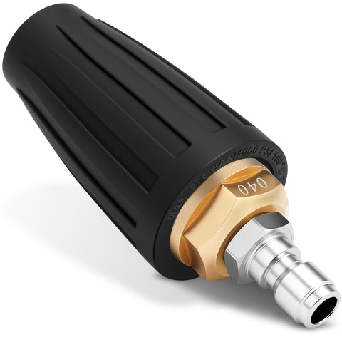 Yupjlia turbo nozzle showing jet-pattern for wider coverage and faster cleaning.