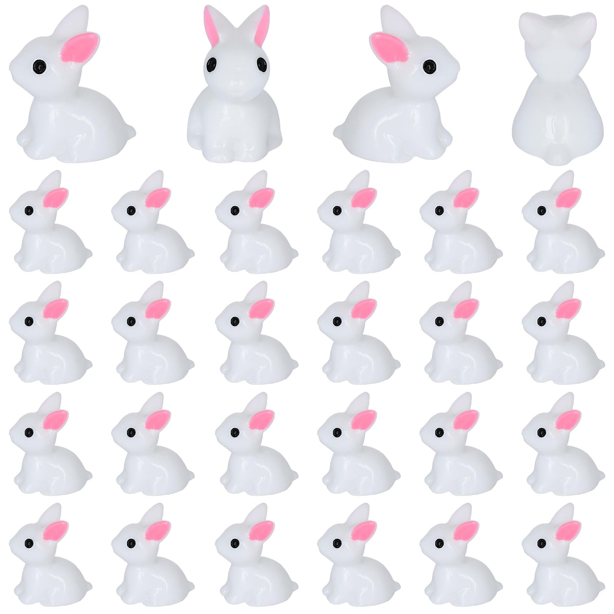 Yuronam bunny figurine miniature collection enhances tiny landscape scenes.