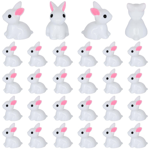 Yuronam bunny figurine miniature collection enhances tiny landscape scenes.