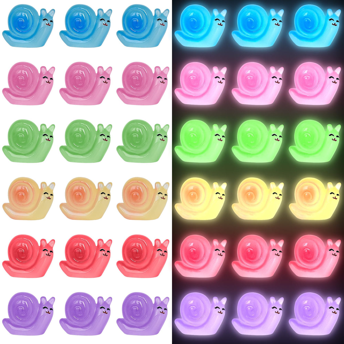 Yuronam glow snail miniature set for dollhouses enhances scenes with gentle light