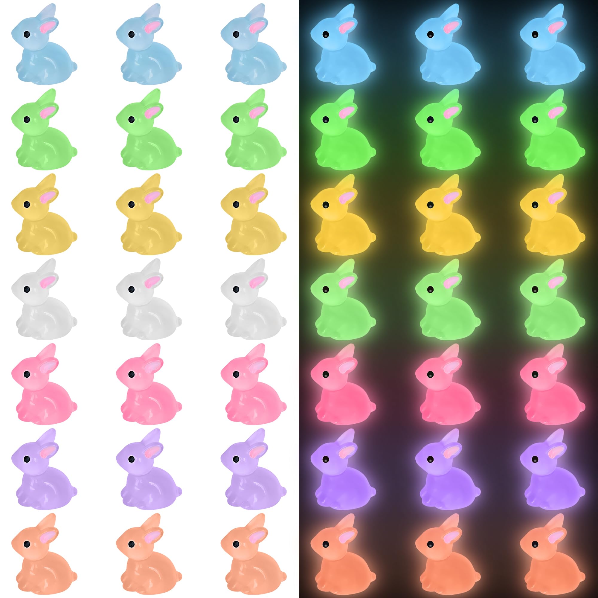 Yuronam luminous mini bunny group for bright, playful displays.