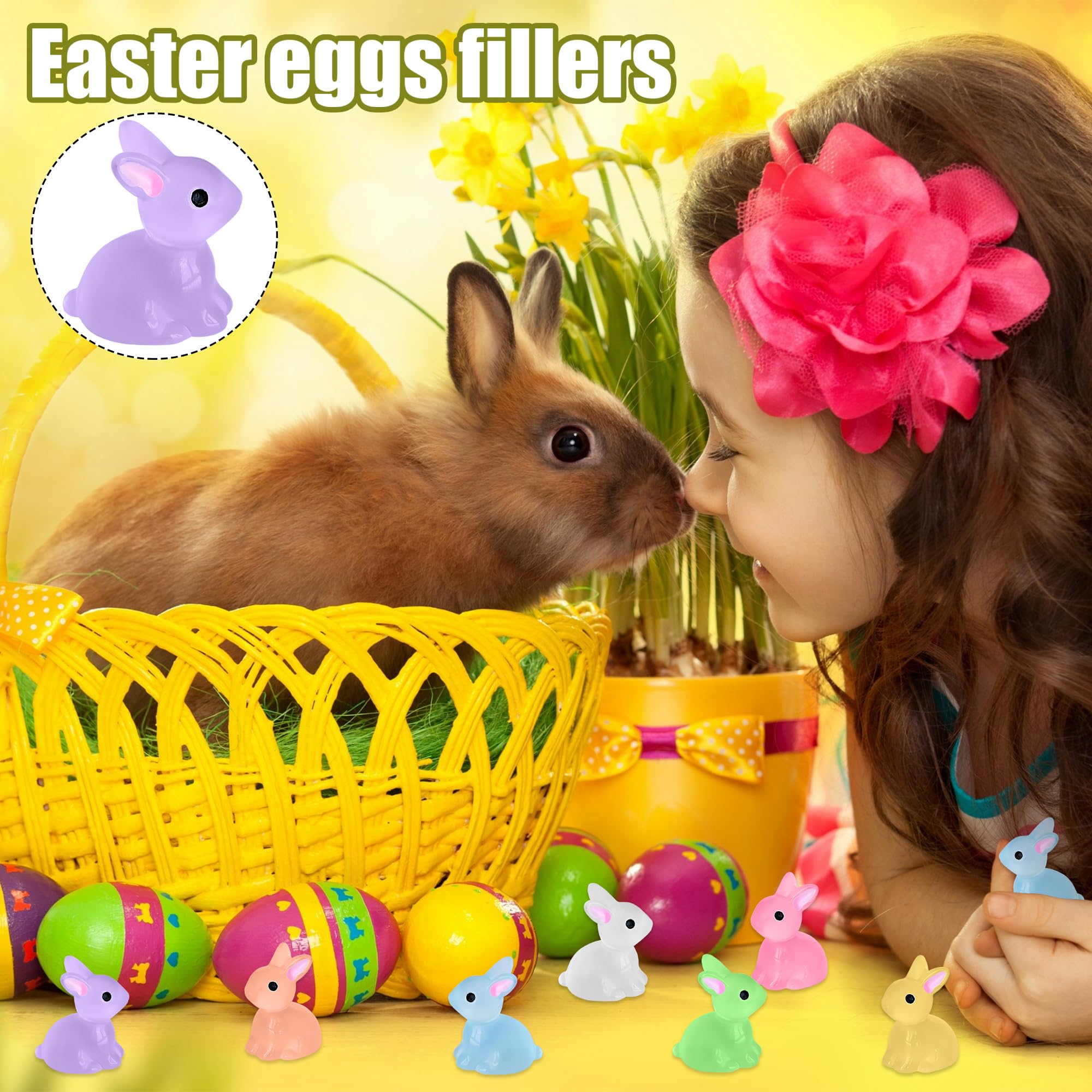 Yuronam resin miniature bunnies for dollhouse decorative scenes.