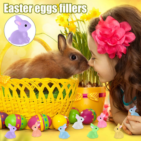 Yuronam resin miniature bunnies for dollhouse decorative scenes.