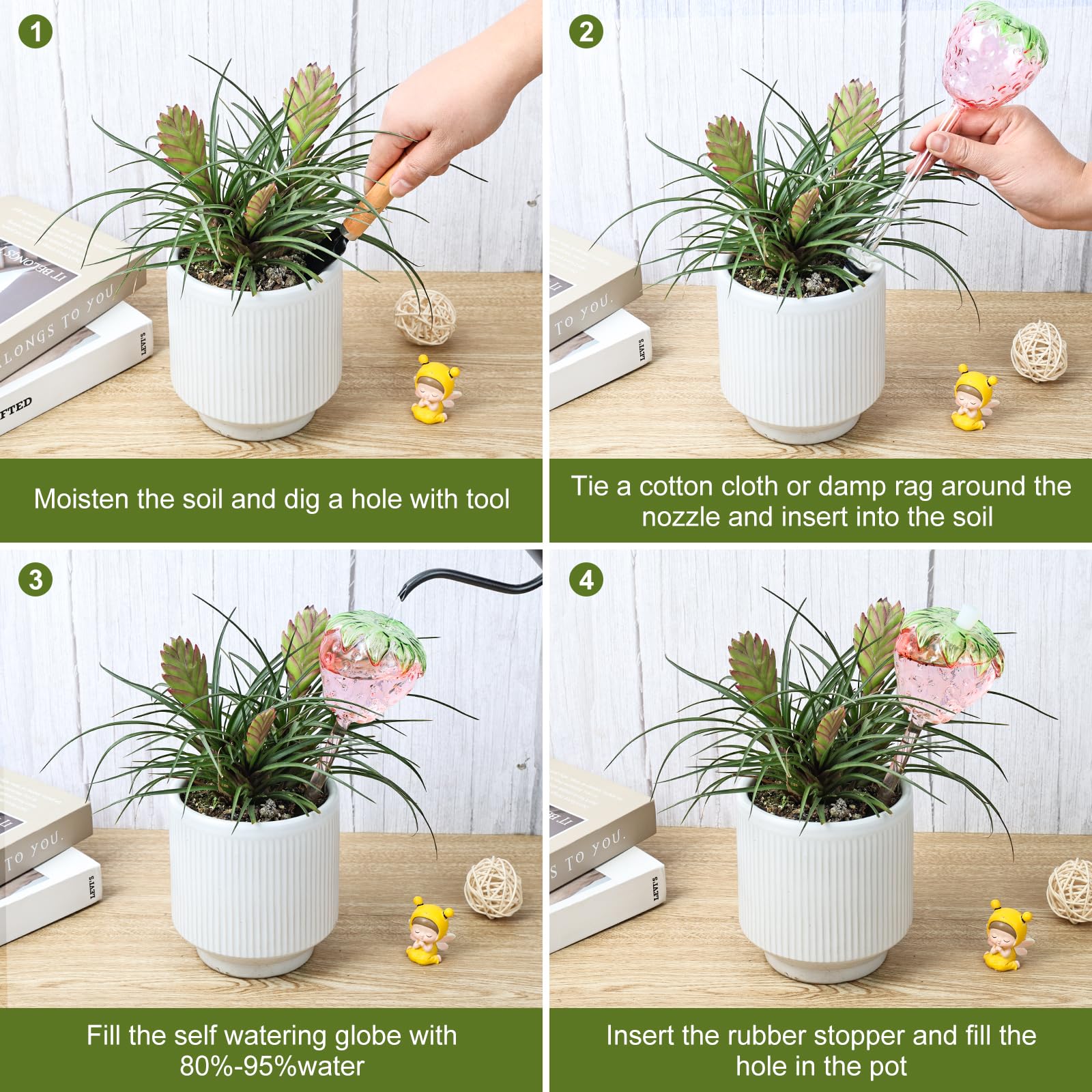 Yurucenus top-fill glass globe with easy refills
