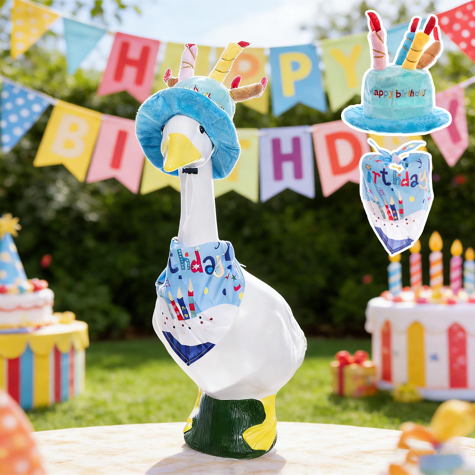 Yutzoou multi-purpose outdoor goose decor doubles as a charming centerpiece