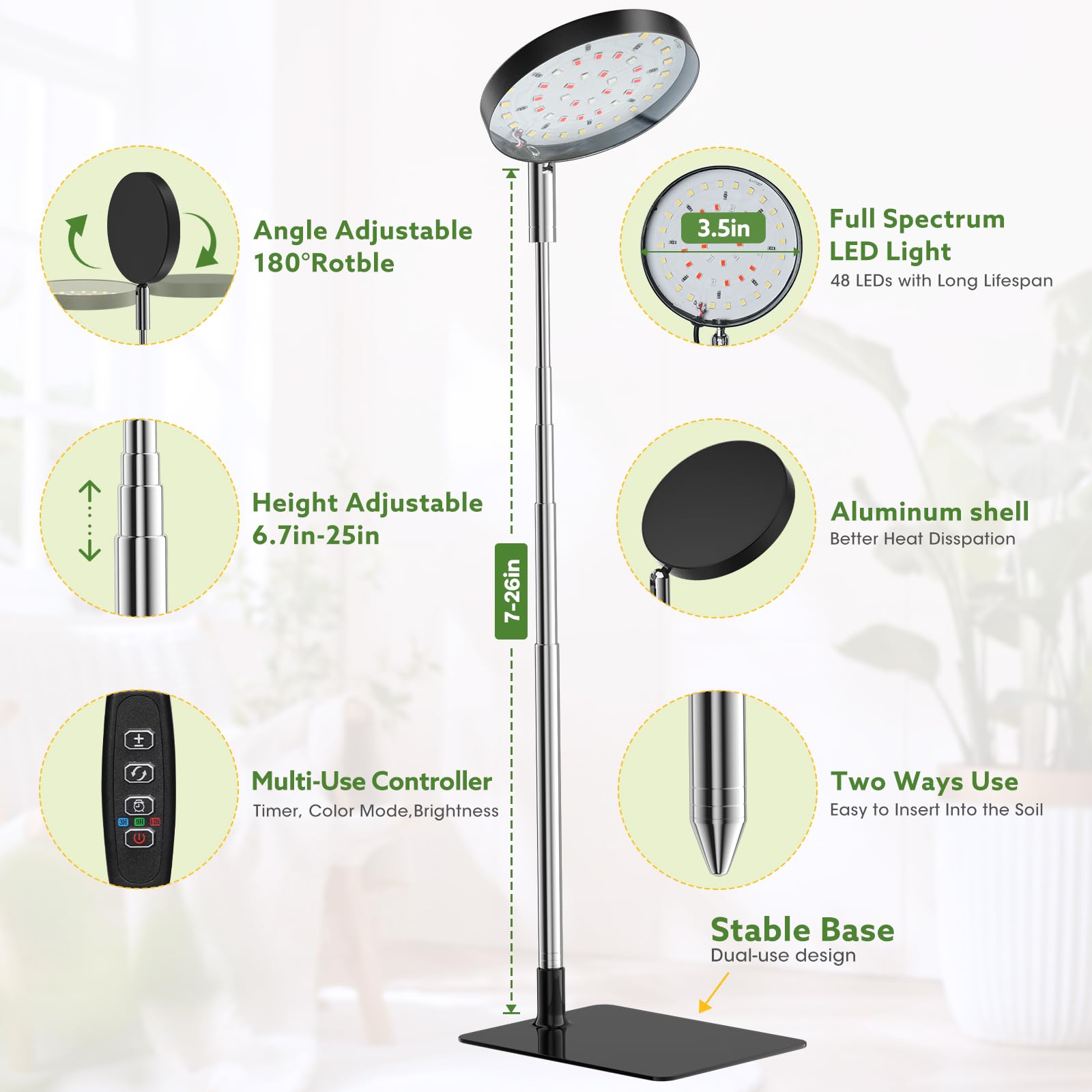 YUYMIKA Light inserted into soil for tool-free installation
