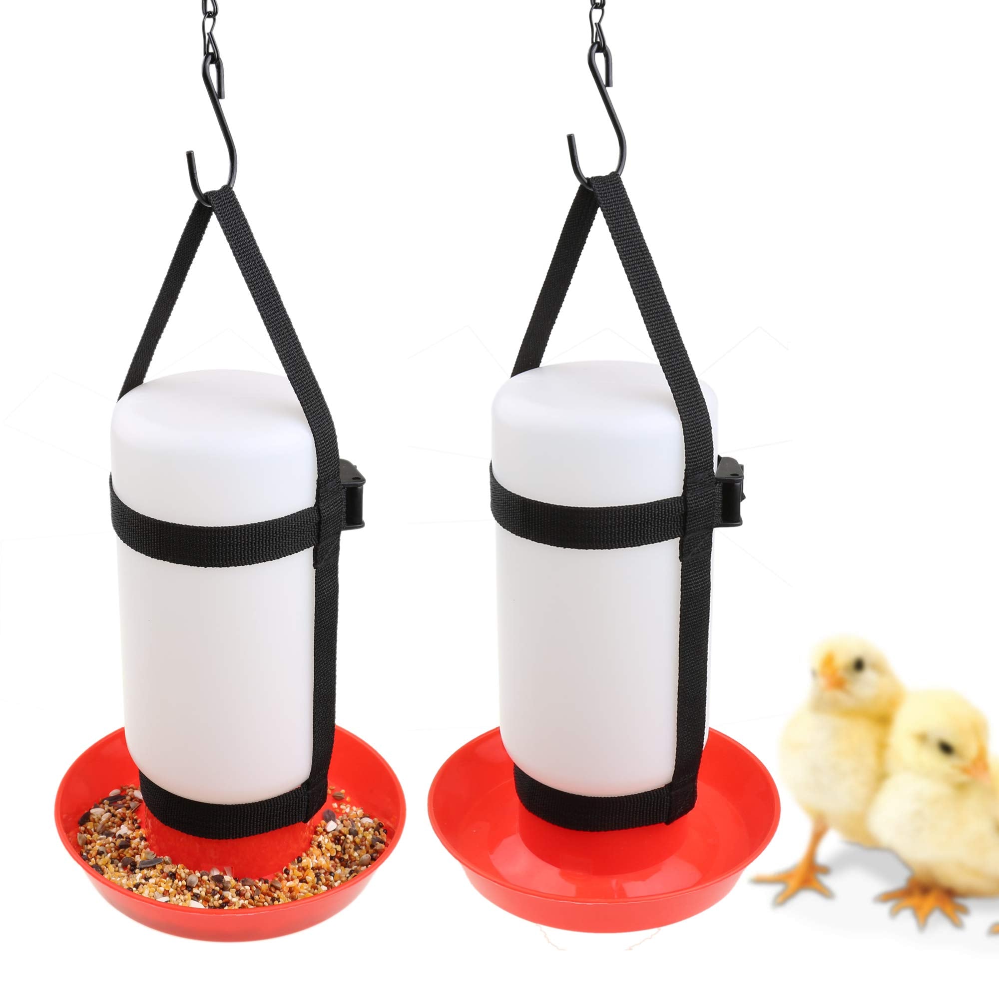 YUYUSO chicken hanging straps for waterer elevate the bottle to reduce coop mess