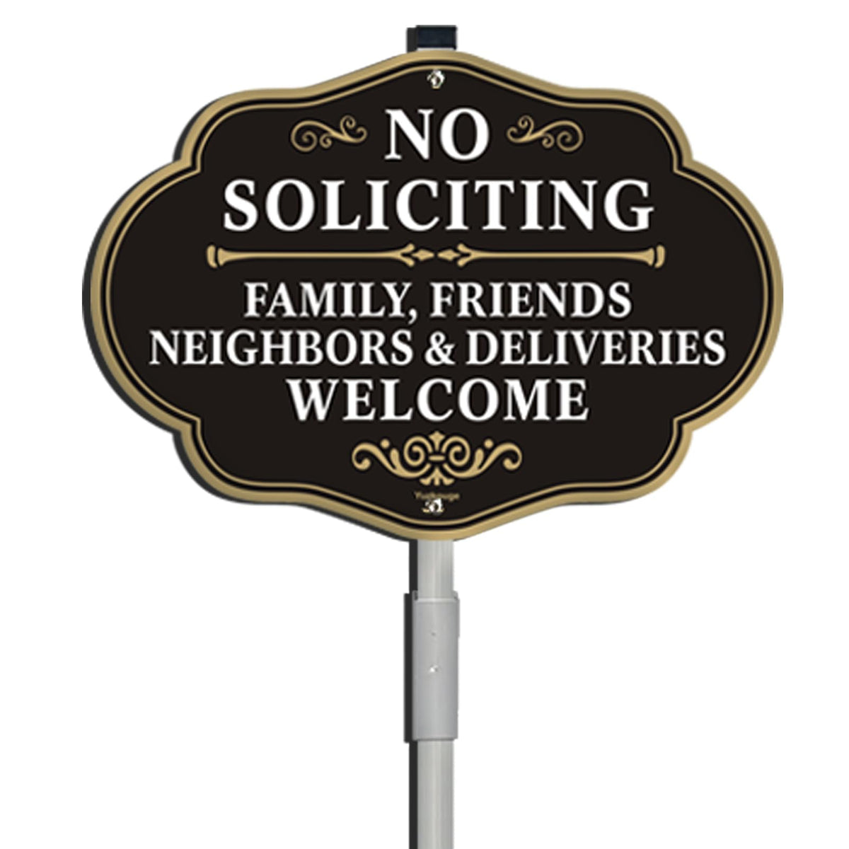 Yuzkouge no-soliciting sign with stake at the front door communicates privacy clearly.