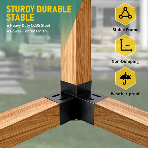 YVHFWOY fits standard 4x4 lumber (actual 3.5x3.5) for DIY builds.