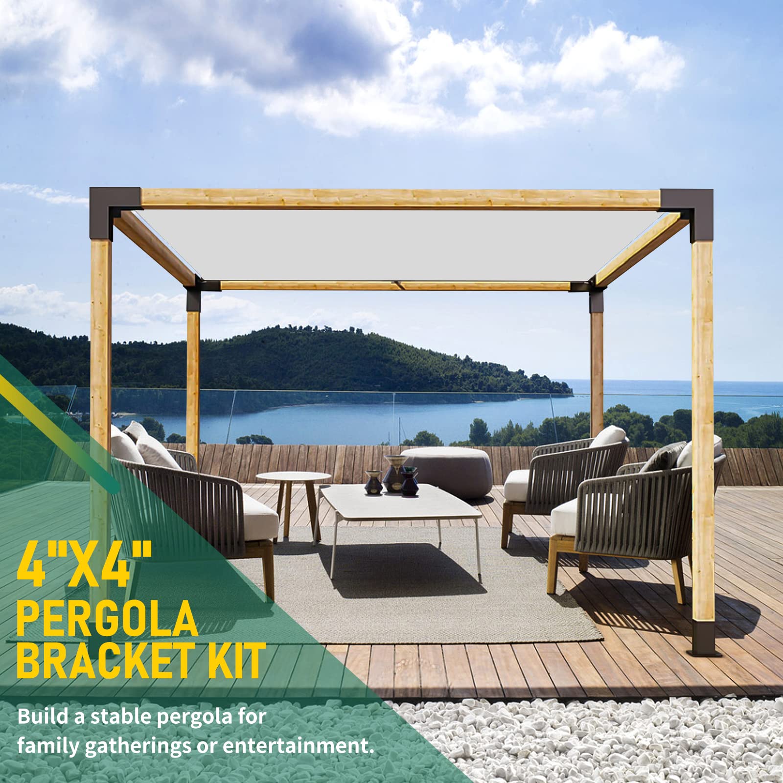 YVHFWOY versatile modular bracket suitable for pergolas, arbors, and gardens.